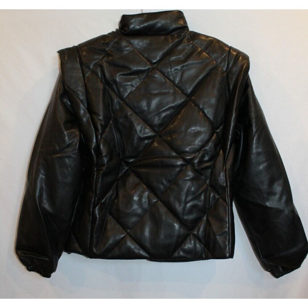 PISTOLA Callista Leather Puffer Jacket Vegan Leather W/Removable Sleeves XS NWT - Picture 5 of 8